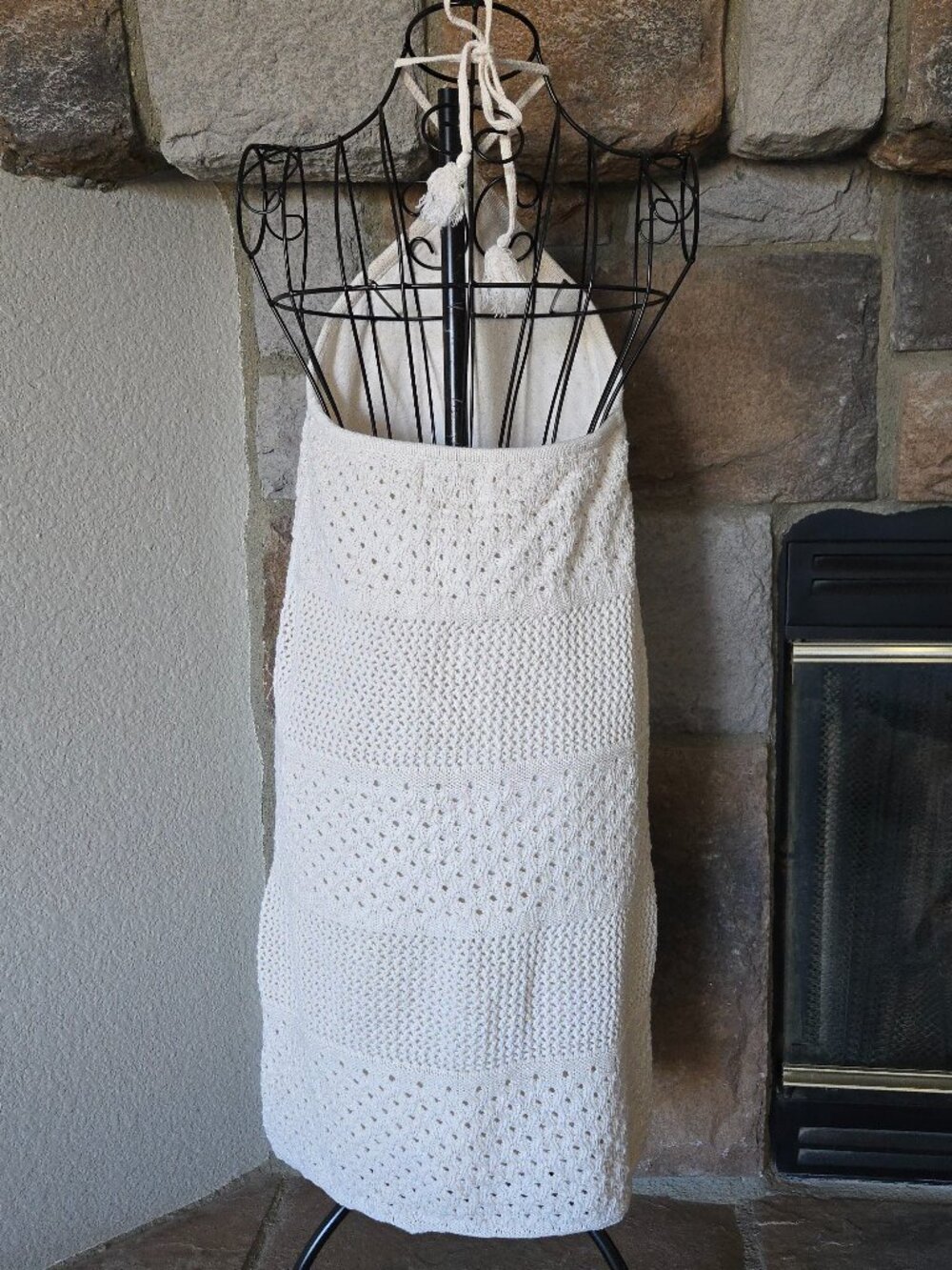 Halter Crochet Mini Dress - Picture 4 of 11